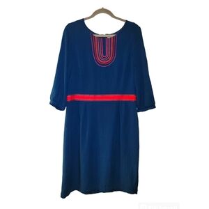 Boden, Carla Casula Day Dress, 3/4 Length Sleeves, Zipper Back, Women's 12L, L-